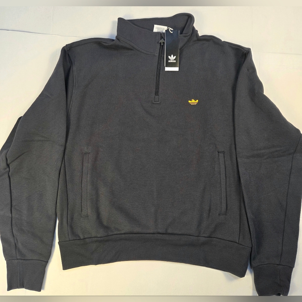 Adidas Men's Dark Gray Zip-Up Sweater